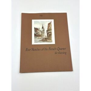 NOS Lot of 4 Vintage Prints of French Quarter Sketches 11 x 14 by Don Davey 1966